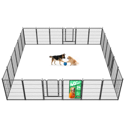 FXW Rollick Unleashed Dog Playpen for Indoor, Yard, RV Camping, 24"/32"/40"/45"/50" Height, 2/4/6/8/16/24/32/48 Panels for Small, Medium, and Large Dogs, Black/White│Patented