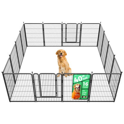 FXW Rollick Unleashed Dog Playpen for Indoor, Yard, RV Camping, 24"/32"/40"/45"/50" Height, 2/4/6/8/16/24/32/48 Panels for Small, Medium, and Large Dogs, Black/White│Patented