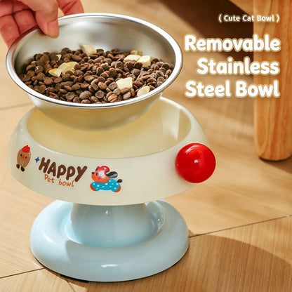 Stainless Steel Cat Bowl Feeder for Cats and Dogs, 3 Color Options, Anti-Slip, Non-Tip, Removable Inner Liner, Easy to Clean, Prevents Blackheads