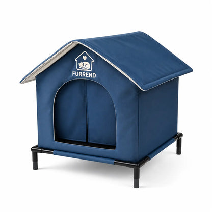 Outdoor 4-Season Cat House, Waterproof, Windproof & Scratch-Resistant. Easy to Clean with a Soft Blanket, Sturdy and Spacious. Includes Mounting Brackets, Ideal for Multiple Kittens and Small Dogs.