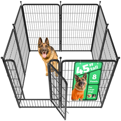 FXW Rollick Unleashed Dog Playpen for Indoor, Yard, RV Camping, 24"/32"/40"/45"/50" Height, 2/4/6/8/16/24/32/48 Panels for Small, Medium, and Large Dogs, Black/White│Patented