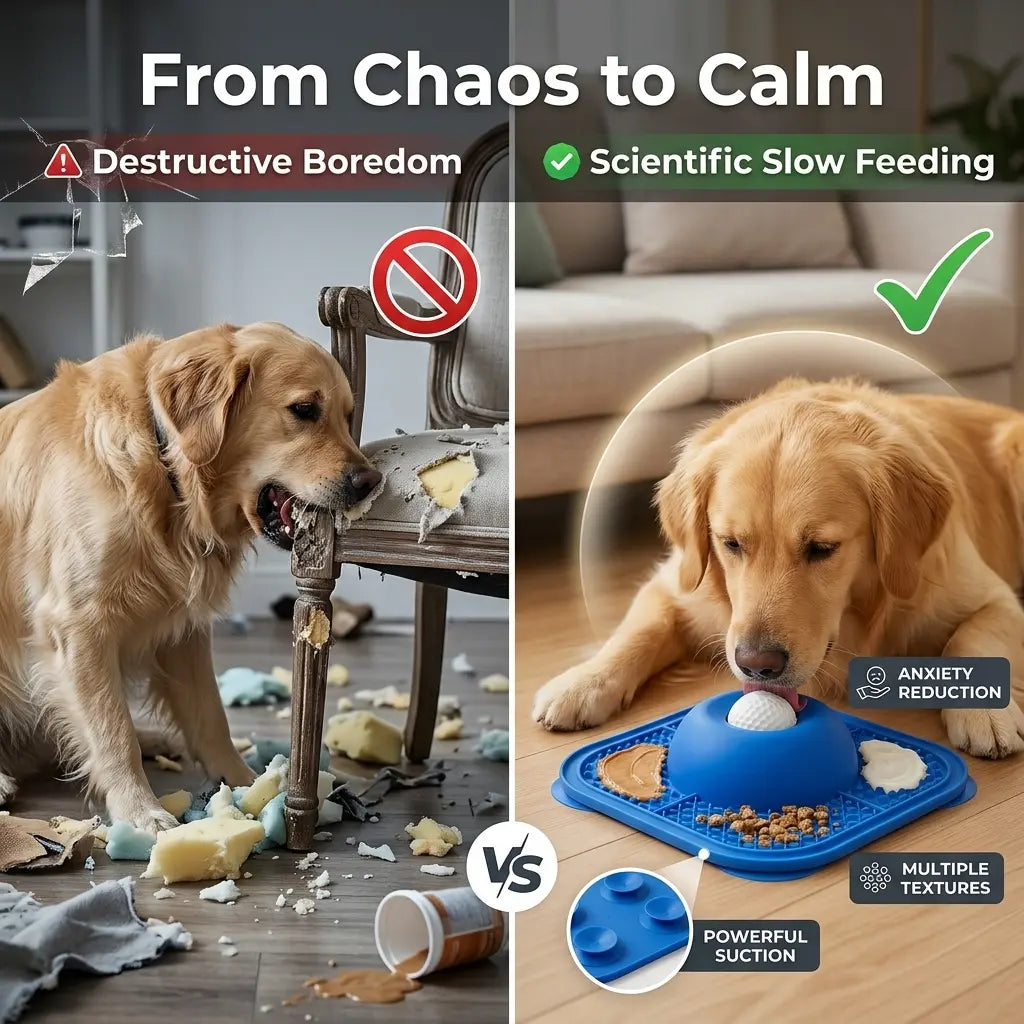Dog Slow Feeder Bowl & Lick Mat Set - Food-Grade Silicone Anti-Slip Bowl Feeding Mat, Mess-Free Strong Suction Pad for Anxiety Relief, Anti-Destructive Use with Wet Food, Yogurt, Peanut Butter, Anti-Slip Feeding Mats, Bowl Feeding Mats