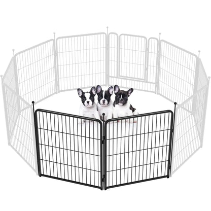FXW Rollick Unleashed Dog Playpen for Indoor, Yard, RV Camping, 24"/32"/40"/45"/50" Height, 2/4/6/8/16/24/32/48 Panels for Small, Medium, and Large Dogs, Black/White│Patented