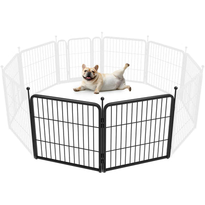 FXW Rollick Unleashed Dog Playpen for Indoor, Yard, RV Camping, 24"/32"/40"/45"/50" Height, 2/4/6/8/16/24/32/48 Panels for Small, Medium, and Large Dogs, Black/White│Patented