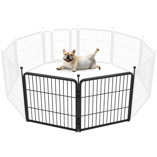 FXW Rollick Unleashed Dog Playpen for Indoor, Yard, RV Camping, 24"/32"/40"/45"/50" Height, 2/4/6/8/16/24/32/48 Panels for Small, Medium, and Large Dogs, Black/White│Patented