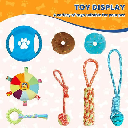 Indoor Puppy Play Gym - Pet Agility Training & Boredom Enrichment Aid with Snuffle Mat, 8 Hanging Toys, PVC Frame, Stretchy Velcro Rope for Small Dogs Bite Resistance