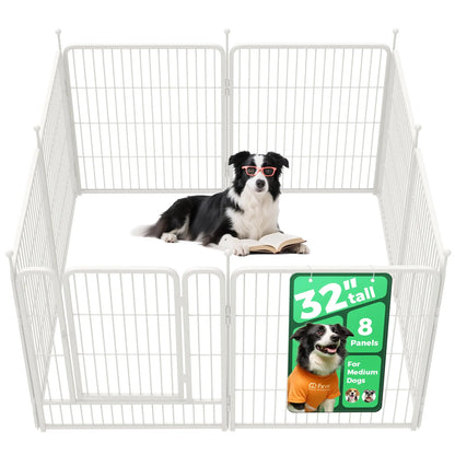 FXW Rollick Unleashed Dog Playpen for Indoor, Yard, RV Camping, 24"/32"/40"/45"/50" Height, 2/4/6/8/16/24/32/48 Panels for Small, Medium, and Large Dogs, Black/White│Patented