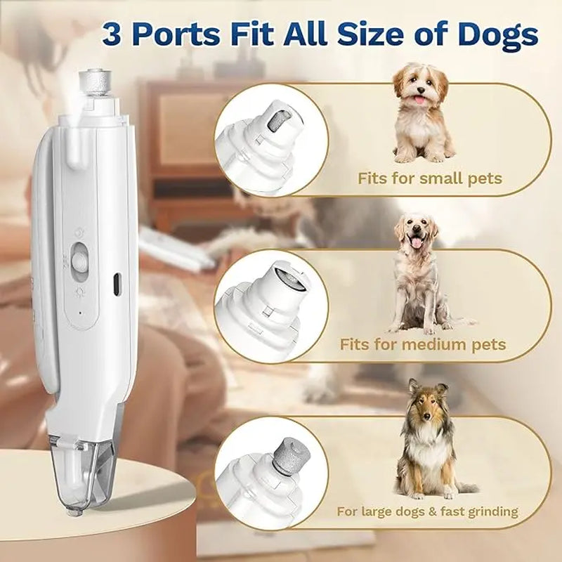 2-In-1 Led Cat Dog Nail Clipper & Nail Grinder with Lights,Rechargeable Pet Nail Trimmers with Nail File,Protective Guard,Quick Sensor,Pet Claw Clippers for Medium Small Dogs Cats Rabbits