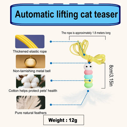 Interactive Cat Toys, Echargeable Hangingdoor Cat Toy with Replacement Toy and Elastic Rope, Automatic Electric Flying Feather Cat Toy for Chase Exercise Enrichment Stimulation, Durable Safe Hanging Toy for Bored Kittens Adult Multi Cat Households Teaser