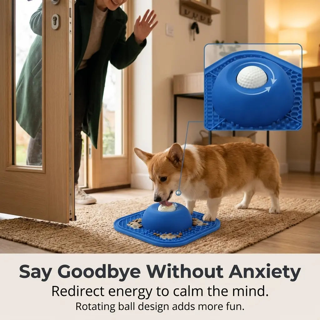 Dog Slow Feeder Bowl & Lick Mat Set - Food-Grade Silicone Anti-Slip Bowl Feeding Mat, Mess-Free Strong Suction Pad for Anxiety Relief, Anti-Destructive Use with Wet Food, Yogurt, Peanut Butter, Anti-Slip Feeding Mats, Bowl Feeding Mats
