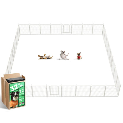 FXW Rollick Unleashed Dog Playpen for Indoor, Yard, RV Camping, 24"/32"/40"/45"/50" Height, 2/4/6/8/16/24/32/48 Panels for Small, Medium, and Large Dogs, Black/White│Patented
