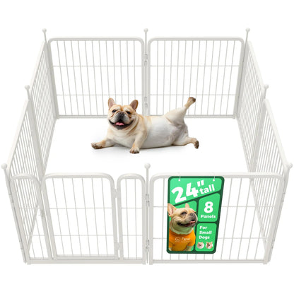 FXW Rollick Unleashed Dog Playpen for Indoor, Yard, RV Camping, 24"/32"/40"/45"/50" Height, 2/4/6/8/16/24/32/48 Panels for Small, Medium, and Large Dogs, Black/White│Patented