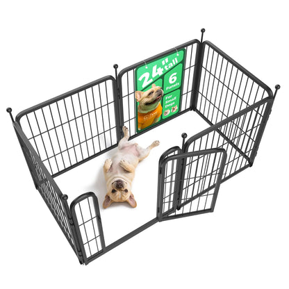 FXW Rollick Unleashed Dog Playpen for Indoor, Yard, RV Camping, 24"/32"/40"/45"/50" Height, 2/4/6/8/16/24/32/48 Panels for Small, Medium, and Large Dogs, Black/White│Patented