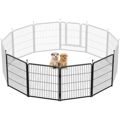 FXW Rollick Unleashed Dog Playpen for Indoor, Yard, RV Camping, 24"/32"/40"/45"/50" Height, 2/4/6/8/16/24/32/48 Panels for Small, Medium, and Large Dogs, Black/White│Patented