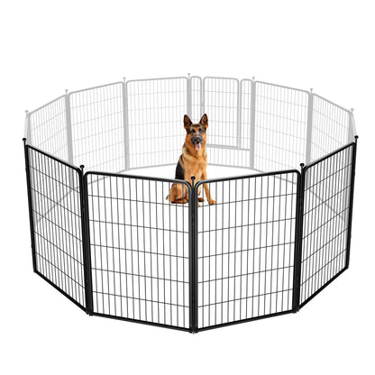 FXW Rollick Unleashed Dog Playpen for Indoor, Yard, RV Camping, 24"/32"/40"/45"/50" Height, 2/4/6/8/16/24/32/48 Panels for Small, Medium, and Large Dogs, Black/White│Patented