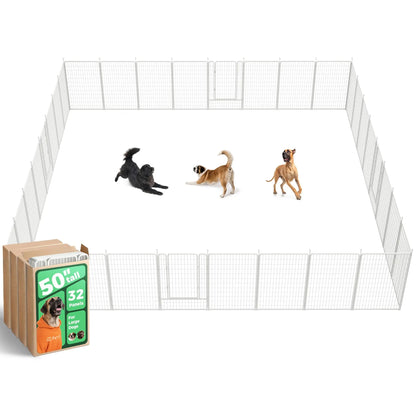 FXW Rollick Unleashed Dog Playpen for Indoor, Yard, RV Camping, 24"/32"/40"/45"/50" Height, 2/4/6/8/16/24/32/48 Panels for Small, Medium, and Large Dogs, Black/White│Patented