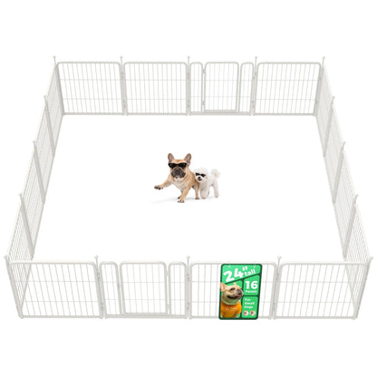 FXW Rollick Unleashed Dog Playpen for Indoor, Yard, RV Camping, 24"/32"/40"/45"/50" Height, 2/4/6/8/16/24/32/48 Panels for Small, Medium, and Large Dogs, Black/White│Patented