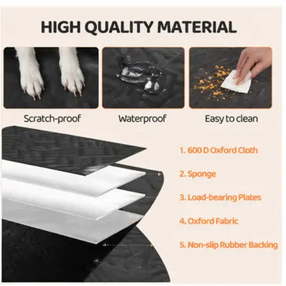 Roampaws Dog Car Seat Cover with Hard Bottom - Waterproof Pet Car Accessories for Preventing Back Seat Dirt, Waterproof Seat Covers