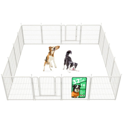 FXW Rollick Unleashed Dog Playpen for Indoor, Yard, RV Camping, 24"/32"/40"/45"/50" Height, 2/4/6/8/16/24/32/48 Panels for Small, Medium, and Large Dogs, Black/White│Patented