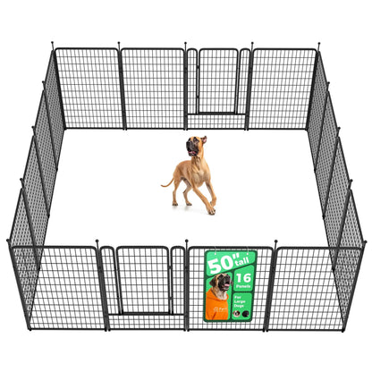 FXW Rollick Unleashed Dog Playpen for Indoor, Yard, RV Camping, 24"/32"/40"/45"/50" Height, 2/4/6/8/16/24/32/48 Panels for Small, Medium, and Large Dogs, Black/White│Patented