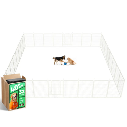 FXW Rollick Unleashed Dog Playpen for Indoor, Yard, RV Camping, 24"/32"/40"/45"/50" Height, 2/4/6/8/16/24/32/48 Panels for Small, Medium, and Large Dogs, Black/White│Patented