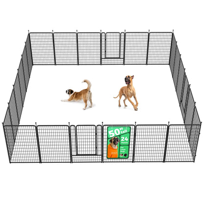 FXW Rollick Unleashed Dog Playpen for Indoor, Yard, RV Camping, 24"/32"/40"/45"/50" Height, 2/4/6/8/16/24/32/48 Panels for Small, Medium, and Large Dogs, Black/White│Patented