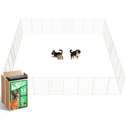 FXW Rollick Unleashed Dog Playpen for Indoor, Yard, RV Camping, 24"/32"/40"/45"/50" Height, 2/4/6/8/16/24/32/48 Panels for Small, Medium, and Large Dogs, Black/White│Patented